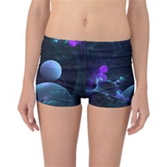 The Music Of My Goddess, Abstract Cyan Mystery Planet Reversible Boyleg Bikini Bottoms by DianeClancy