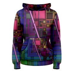 Jewel City, Radiant Rainbow Abstract Urban Women s Pullover Hoodie by DianeClancy