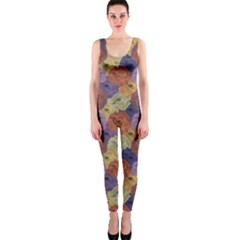 Vintage Floral Collage Print Onepiece Catsuit