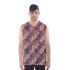 Vintage Floral Collage Print Men s Basketball Tank Top