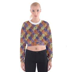 Vintage Floral Collage Print Women s Cropped Sweatshirt by dflcprintsclothing