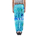 Blue Ice Crystals, Abstract Aqua Azure Cyan Women s Jogger Sweatpants View2