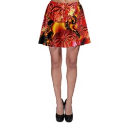  Flame Delights, Abstract Red Orange Skater Skirt by DianeClancy