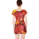  Flame Delights, Abstract Red Orange Short Sleeve Bodycon Dress View2