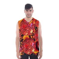  Flame Delights, Abstract Red Orange Men s Basketball Tank Top by DianeClancy