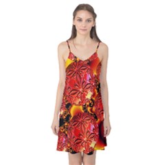  Flame Delights, Abstract Red Orange Camis Nightgown