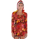  Flame Delights, Abstract Red Orange Women s Long Sleeve Hooded T-shirt View1