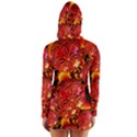  Flame Delights, Abstract Red Orange Women s Long Sleeve Hooded T-shirt View2