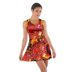  Flame Delights, Abstract Red Orange Racerback Dresses