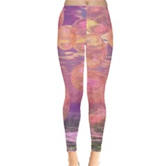 Glorious Skies, Abstract Pink And Yellow Dream Leggings  by DianeClancy