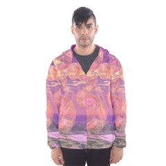 Glorious Skies, Abstract Pink And Yellow Dream Hooded Wind Breaker (men) by DianeClancy