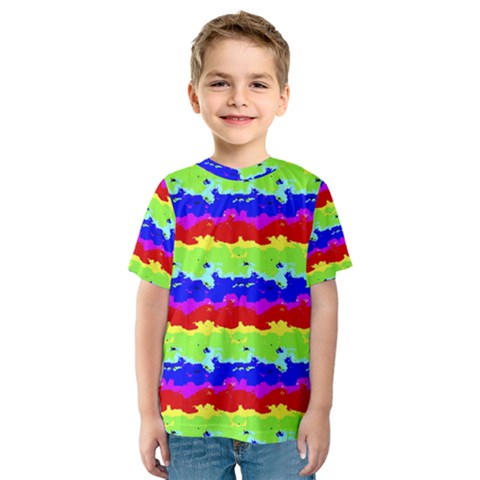 Colorful Abstract Collage Print Kid s Sport Mesh Tee by dflcprintsclothing