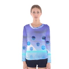 Moonlight Wonder, Abstract Journey To The Unknown Women s Long Sleeve Tee