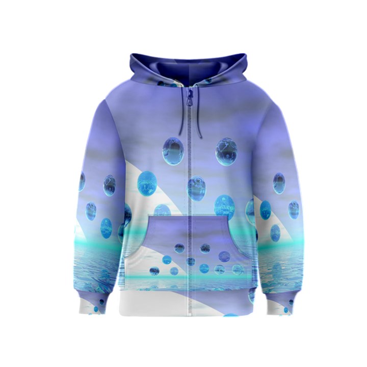 Moonlight Wonder, Abstract Journey To The Unknown Kids  Zipper Hoodie