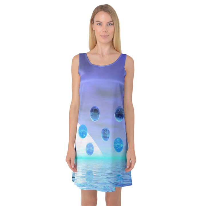 Moonlight Wonder, Abstract Journey To The Unknown Sleeveless Satin Nightdress