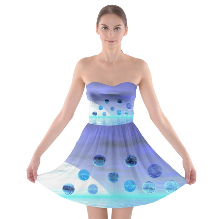 Moonlight Wonder, Abstract Journey To The Unknown Strapless Dresses