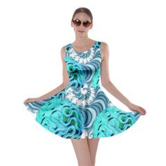 Teal Sea Forest, Abstract Underwater Ocean Skater Dress by DianeClancy