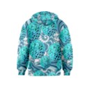 Teal Sea Forest, Abstract Underwater Ocean Kids  Pullover Hoodie View2