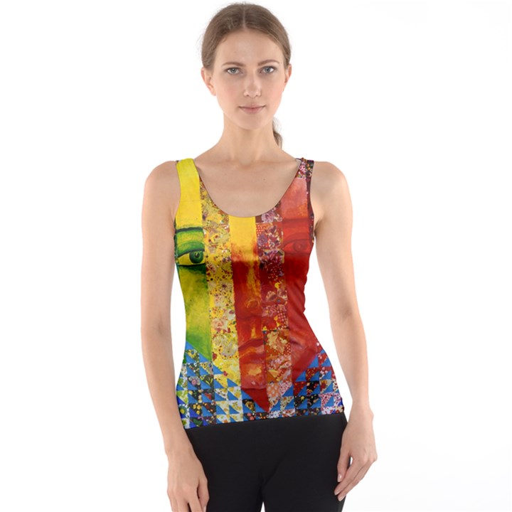 Conundrum I, Abstract Rainbow Woman Goddess  Tank Top