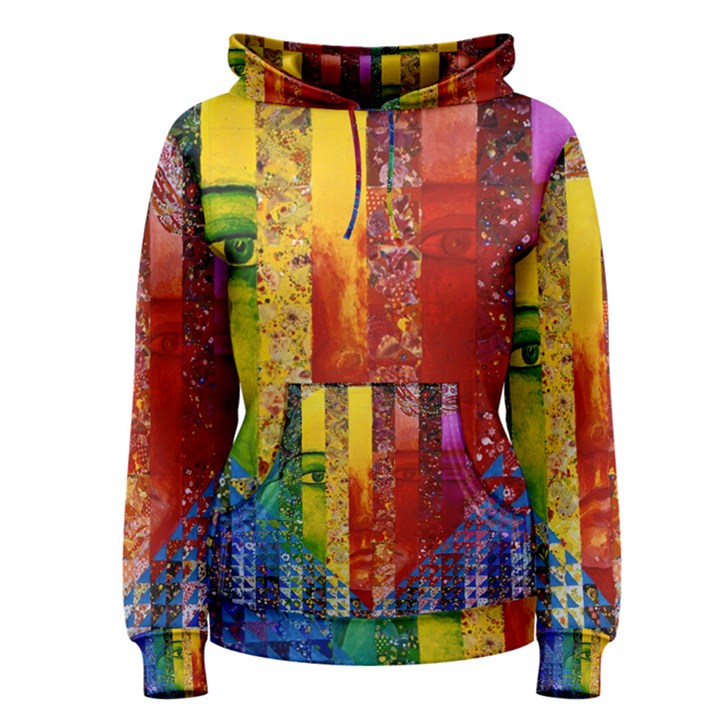 Conundrum I, Abstract Rainbow Woman Goddess  Women s Pullover Hoodie