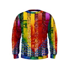 Conundrum I, Abstract Rainbow Woman Goddess  Kids  Sweatshirt by DianeClancy