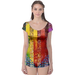 Conundrum I, Abstract Rainbow Woman Goddess  Boyleg Leotard (ladies) by DianeClancy