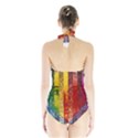 Conundrum I, Abstract Rainbow Woman Goddess  Women s Halter One Piece Swimsuit View2