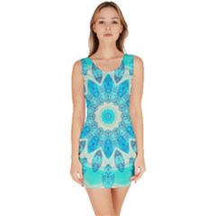 Blue Ice Goddess, Abstract Crystals Of Love Sleeveless Bodycon Dress