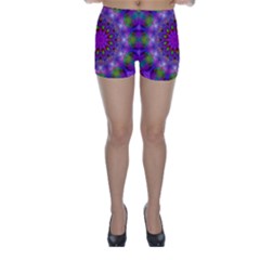 Rainbow At Dusk, Abstract Star Of Light Skinny Shorts