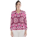 Twirling Pink, Abstract Candy Lace Jewels Mandala  Wind Breaker (Women) View1