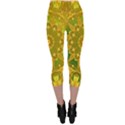 Yellow Green Abstract Wheel Of Fire Capri Leggings  View2