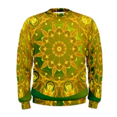 Yellow Green Abstract Wheel Of Fire Men s Sweatshirt