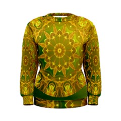 Yellow Green Abstract Wheel Of Fire Women s Sweatshirt