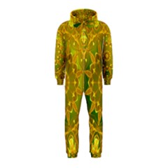 Yellow Green Abstract Wheel Of Fire Hooded Jumpsuit (kids)