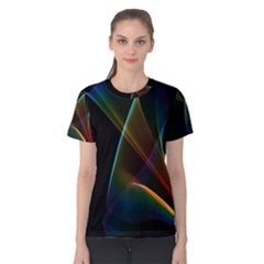 Abstract Rainbow Lily, Colorful Mystical Flower  Women s Cotton Tee