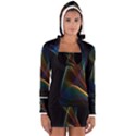 Abstract Rainbow Lily, Colorful Mystical Flower  Women s Long Sleeve Hooded T-shirt View1