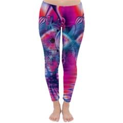 Cosmic Heart Of Fire, Abstract Crystal Palace Winter Leggings  by DianeClancy