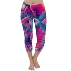 Cosmic Heart Of Fire, Abstract Crystal Palace Capri Winter Leggings 