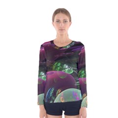 Creation Of The Rainbow Galaxy, Abstract Women s Long Sleeve Tee