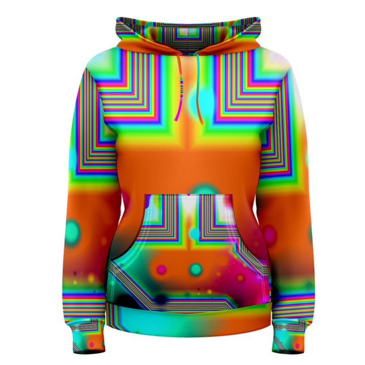 Crossroads Of Awakening, Abstract Rainbow Doorway  Women s Pullover Hoodie