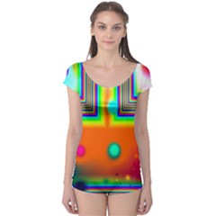 Crossroads Of Awakening, Abstract Rainbow Doorway  Boyleg Leotard (ladies) by DianeClancy