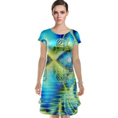 Crystal Lime Turquoise Heart Of Love, Abstract Cap Sleeve Nightdress