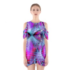 Crystal Northern Lights Palace, Abstract Ice  Cutout Shoulder Dress by DianeClancy