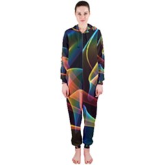 Crystal Rainbow, Abstract Winds Of Love  Hooded Jumpsuit (ladies)  by DianeClancy