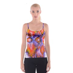 Crystal Star Dance, Abstract Purple Orange Spaghetti Strap Top by DianeClancy