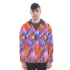 Crystal Star Dance, Abstract Purple Orange Hooded Wind Breaker (men)