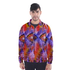 Crystal Star Dance, Abstract Purple Orange Wind Breaker (men) by DianeClancy