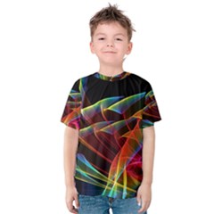 Dancing Northern Lights, Abstract Summer Sky  Kid s Cotton Tee