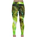 Dawn Of Time, Abstract Lime & Gold Emerge Yoga Leggings View1