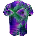 Evening Crystal Primrose, Abstract Night Flowers Men s Cotton Tee View2